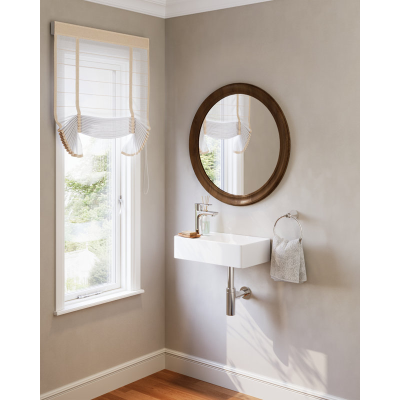 Lavabo de salle de bain mural / vasque rectangulaire en céramique blanche 18 po x 10 po avec trou de robinet simple rain Bonde incluse