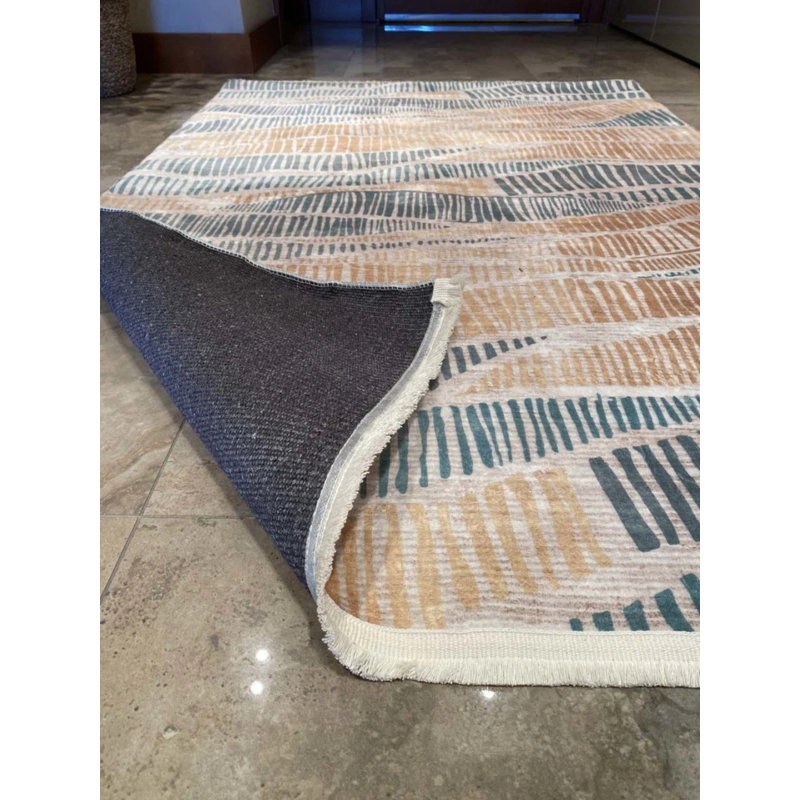 Tapis en coton Mayree avec envers antidérapant, Tapis de couloir 2 pi 7 po x 5 pi 11 po
