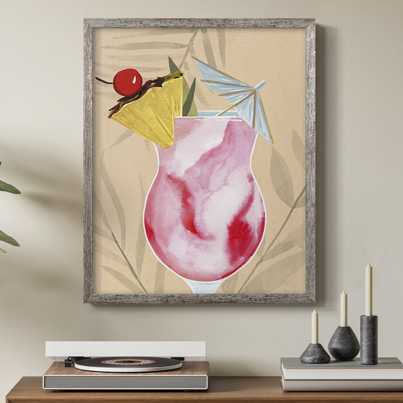«Tropical Cocktail II», reproduction encadrée - bois massif, H 30 po x l 24 po