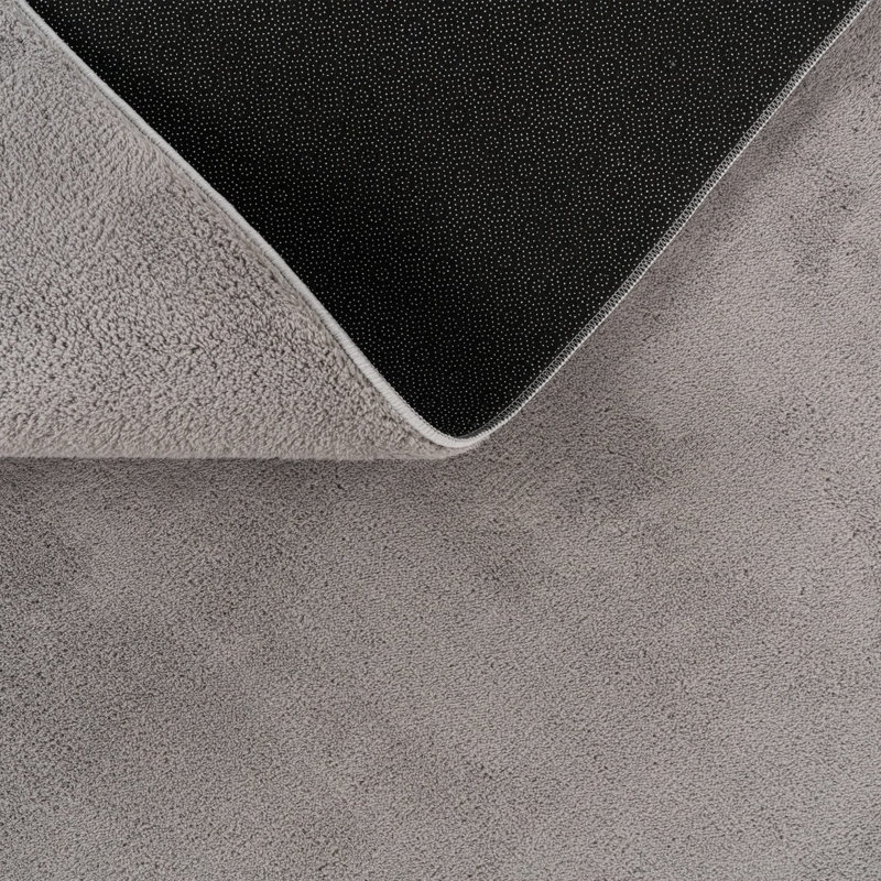 Tapis doux, doux, à poils courts, antidérapant, de couleur unie, lavable, Rectangle 5 pi 3 po x 7 pi 3 po, Gris