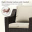Ensemble de conversation en rotin pour 2 personnes avec table d'appoint, 2 chaises pivotantes et coussins beiges-2031180291