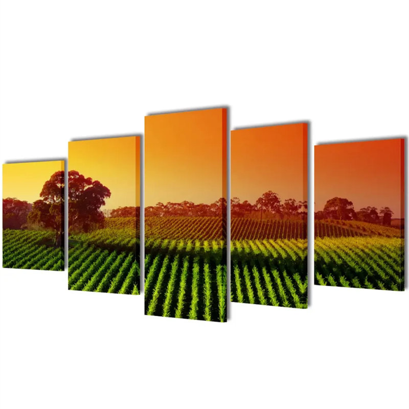 Fields - 5 Piece Wrapped Canvas Print
