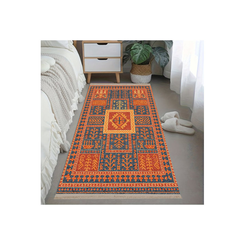 Tapis tissé orange Mosso, 3'3" x 4'11"
