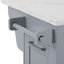 Îlot de cuisine 50,7 po avec rangement pour armoire à ordures inclinable et rangement escamotable