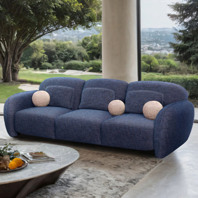 Dottie 97" Chenille Sofa With Accent Pillows