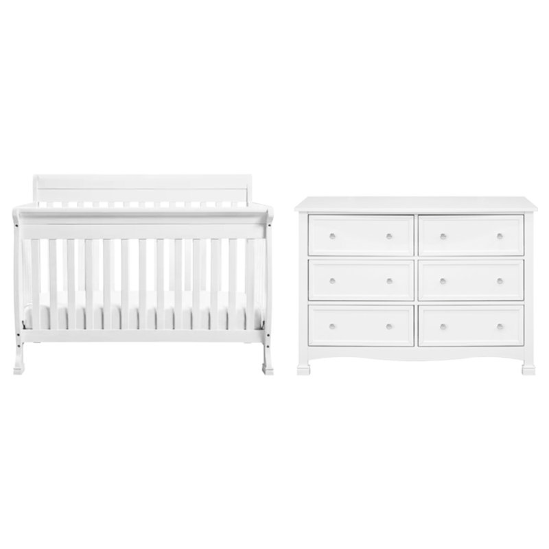 Ensemble de chambre de bébé standard convertible Kalani, blanc