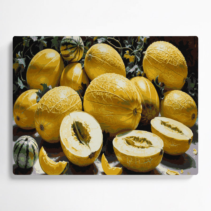 «Fruit Canary Melon», art mural en métal, H 11 po x l 14 po