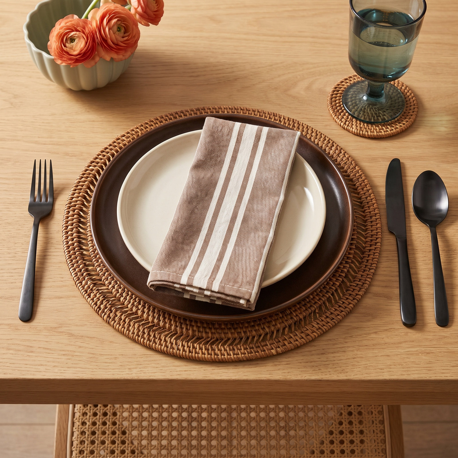 Bandung Collection Bandung Rattan Charger, Brown