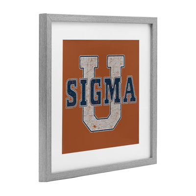 Sigma University on Brown, reproduction encadrée sous verre, design par Grotto Studios