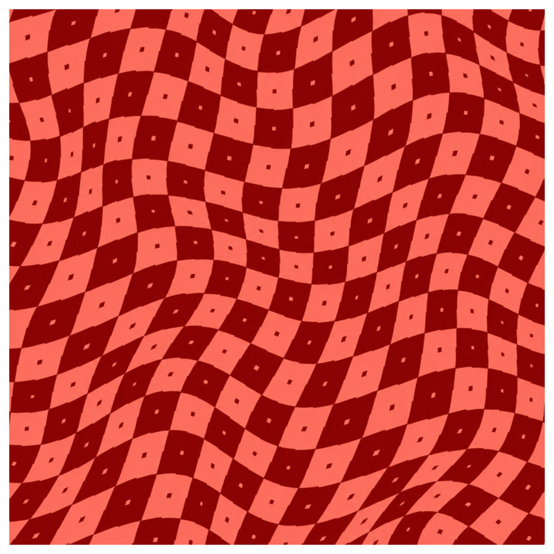 Red Wavy Checkered Window Curtains, Checkered Sheer & Blockout Curtains - 1 Panel, 50" x 92" - 1 Panel, Sheer