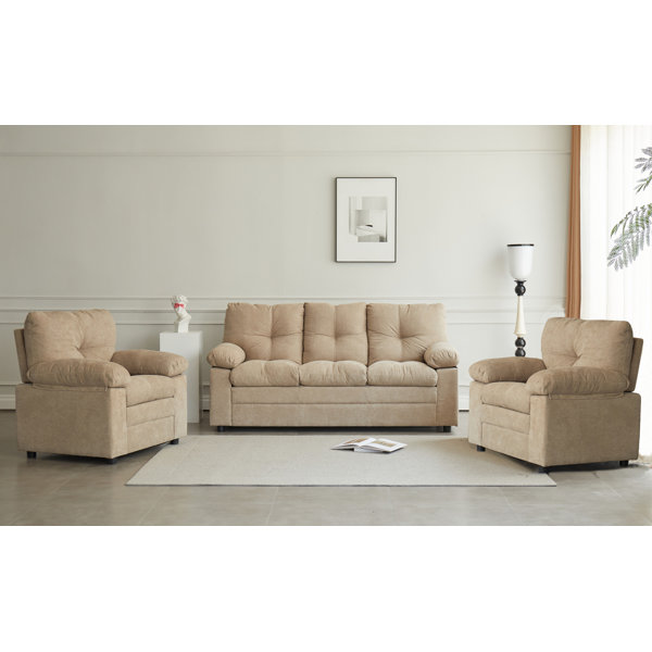Ebern Designs 3 - Piece Cotton Living Room Set - Wayfair Canada