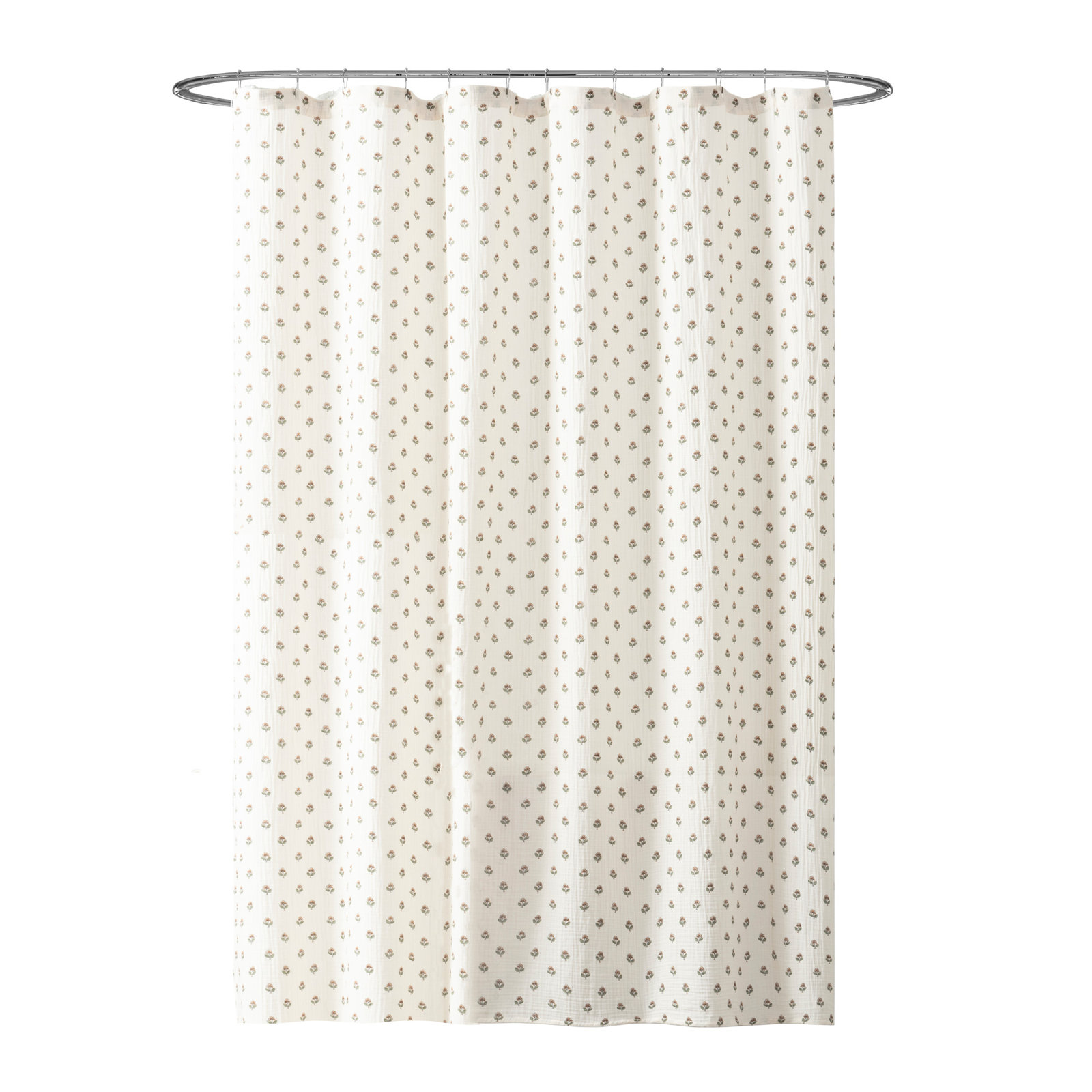 Peri Home Block Print Gauze Shower Curtain