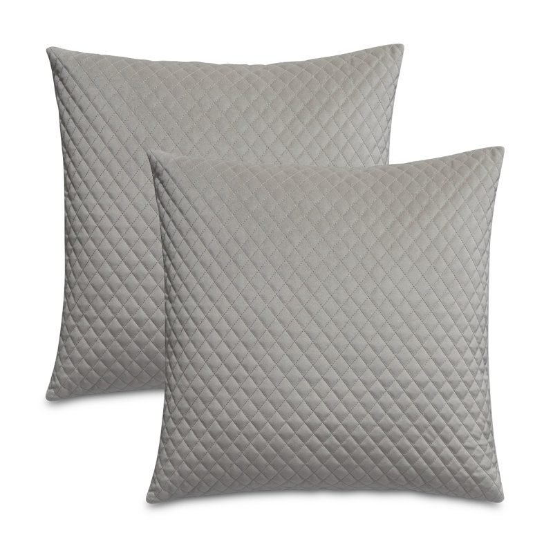 Gemma Geometric Feather Reversible Throw Pillow, Mushroom