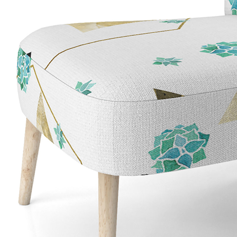Chaise d'appoint rembourrée à motif géométrique Triangles
