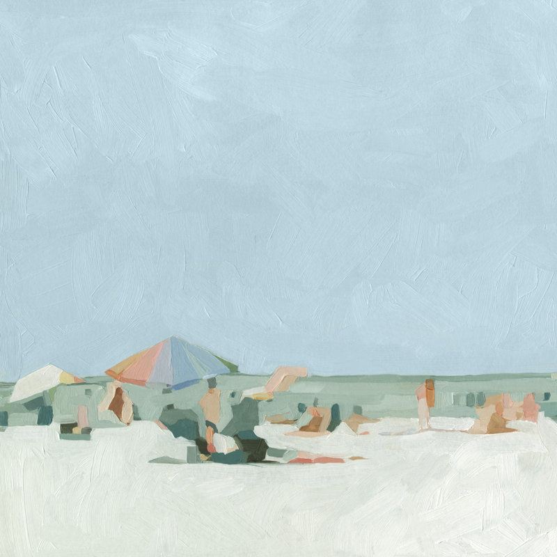 «Summer Palette I» par Emma Scarvey - Peinture sur toile, H 12 po x l 12 po, Toile simple noyer / toile flottante encadrée