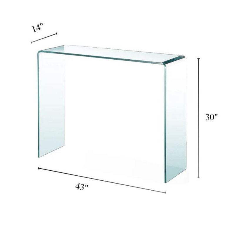 Gardenia Waterfall Glass Console Table, 30" H x 43" W x 14" D
