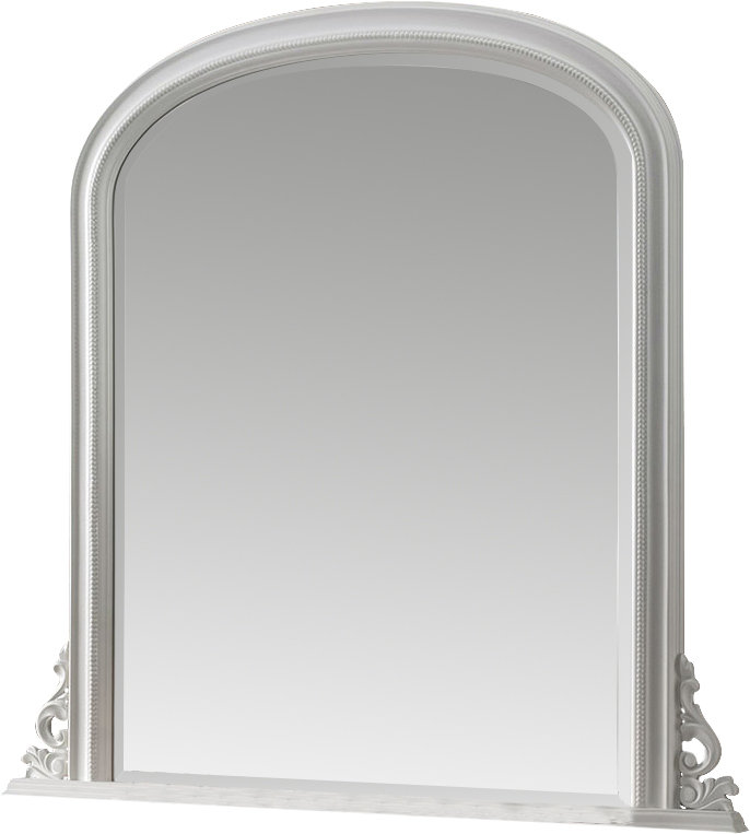 Duclos Polyurathane/Wood Flat Wall Mirror, 127cm H x 122cm W, White