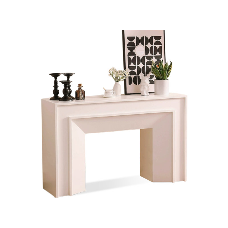 Beige Solid + Manufactured Wood Freestanding Fireplace