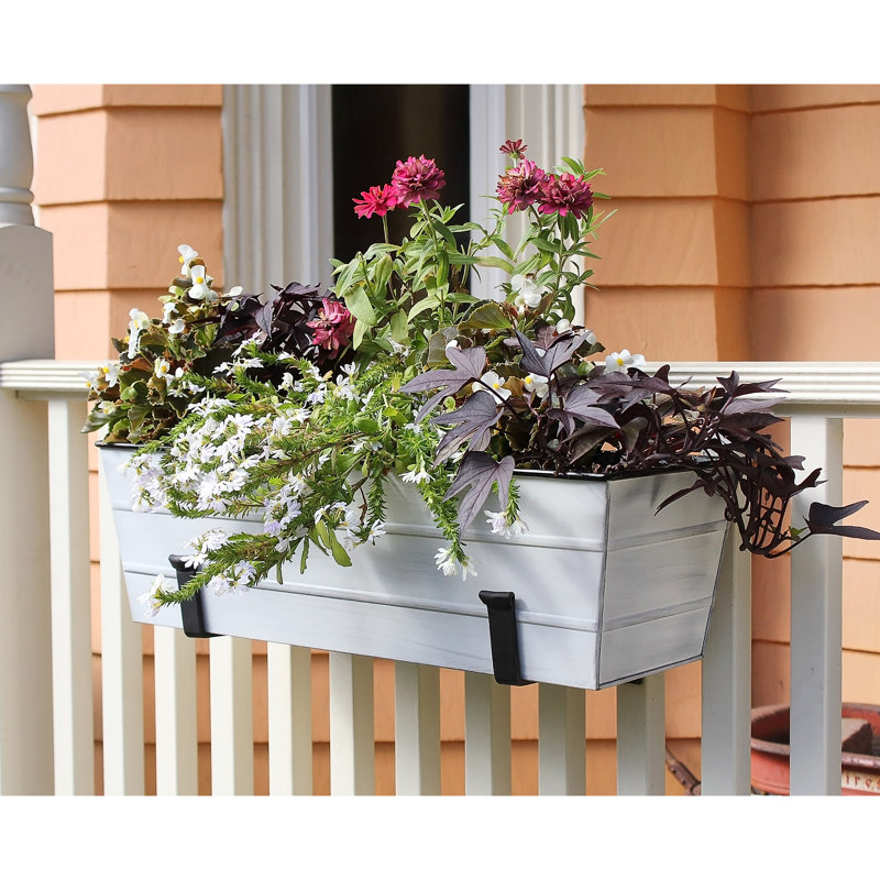 Metal Window Box Planter, Cape Cod White