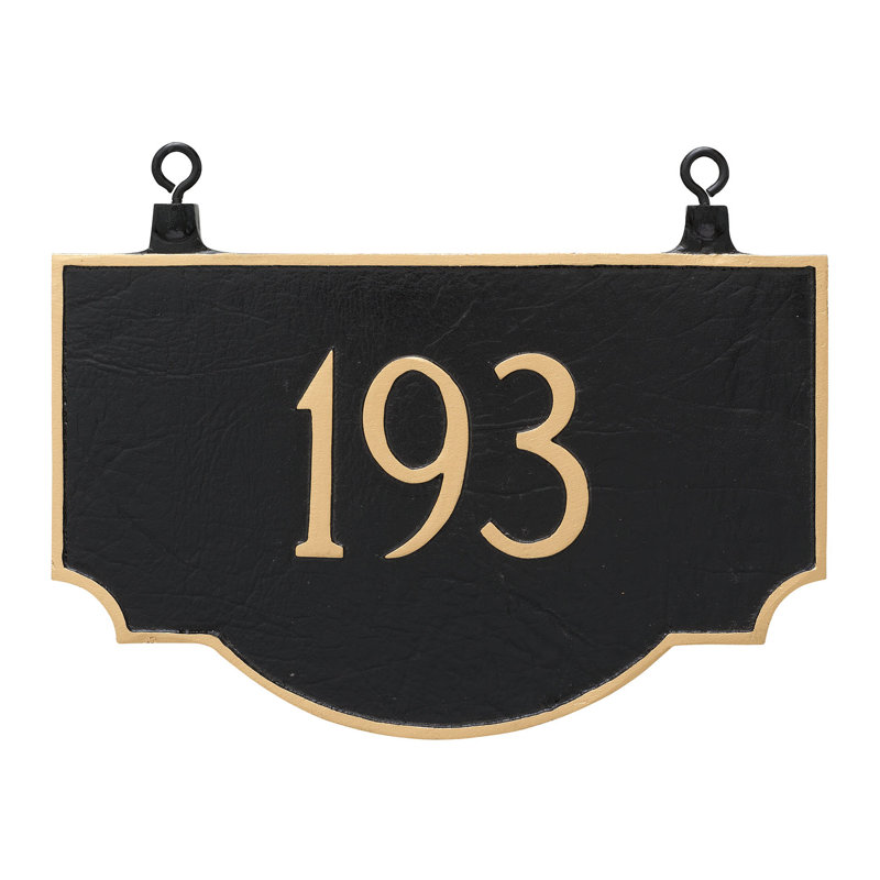 Plaque d'adresse suspendue 1 ligne Vanderbilt, Chocolat / Argent, Oui