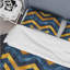 Ensemble de housse de couette moderne à motif de chevrons bleu et or III-109156031