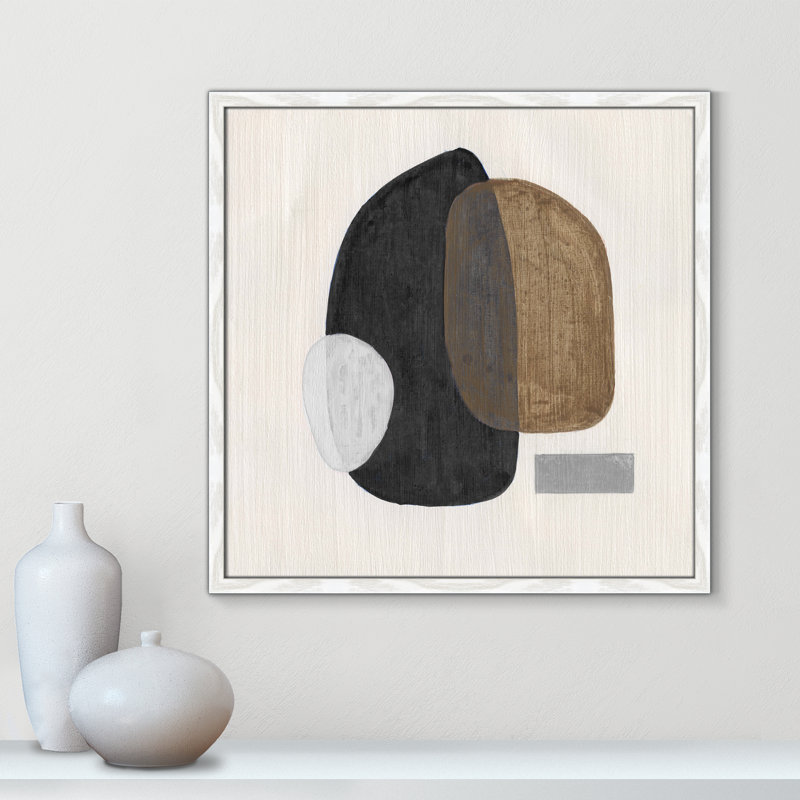 Inola Neutral Stones III Wall Art, 23.5" H x 23.5" W, White