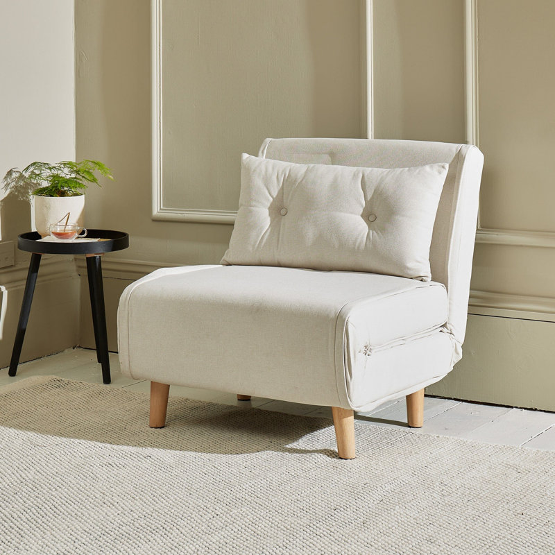 Trahan Fold Out Futon, 80cm H x 75cm W x 86.5cm D, Warm White