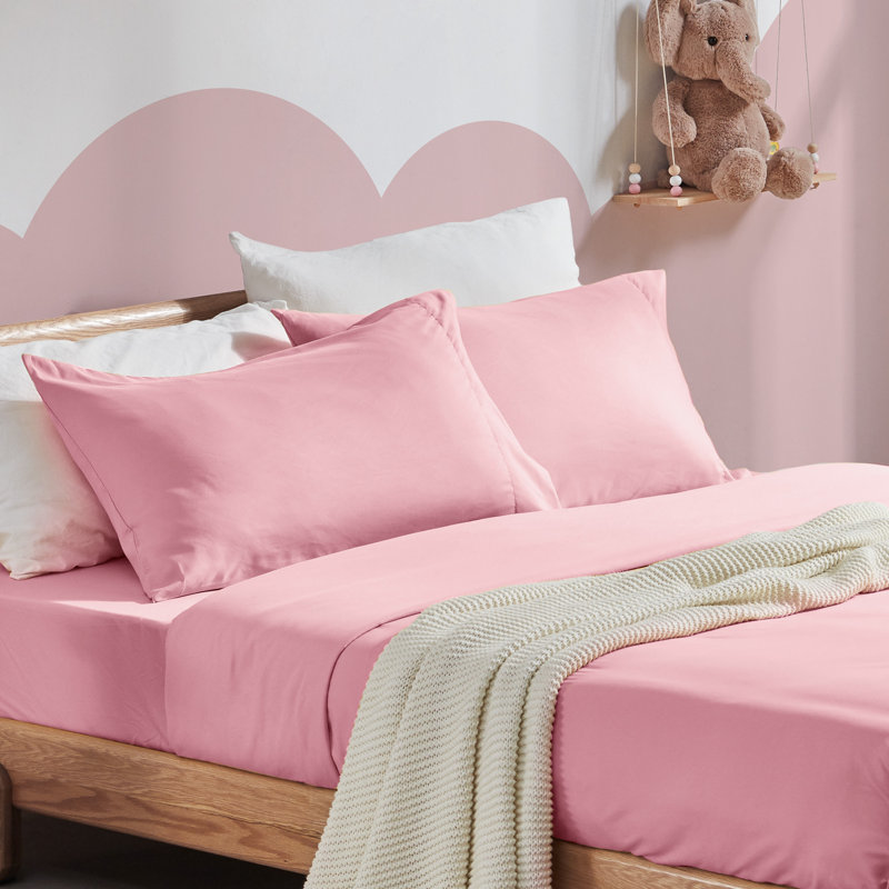 Ballet Pink Twin Microfiber Deep Pocket Kids Sheet Set