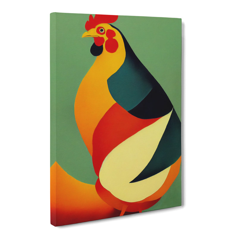 Chicken Retro - Wrapped Canvas, 60cm H x 40cm W x 3cm D