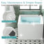 Baignoire de trempage en acrylique carrée autoportante l 39 po x P 39 po avec siège intégré, bonde escamotable et trop-plein rainuré, blanc
