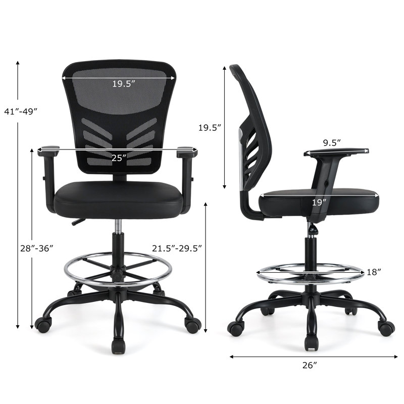 Jhanel Office Chair with Headrest, Black