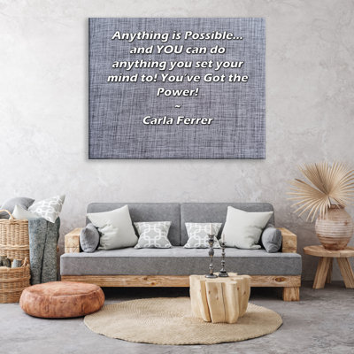 Toile tendue de la galerie ArtsyQuotes par Carla Ferrer: "Tout est possible ... et VOUS pouvez faire tout ce que vous voulez! Vous avez le pouvoir!"