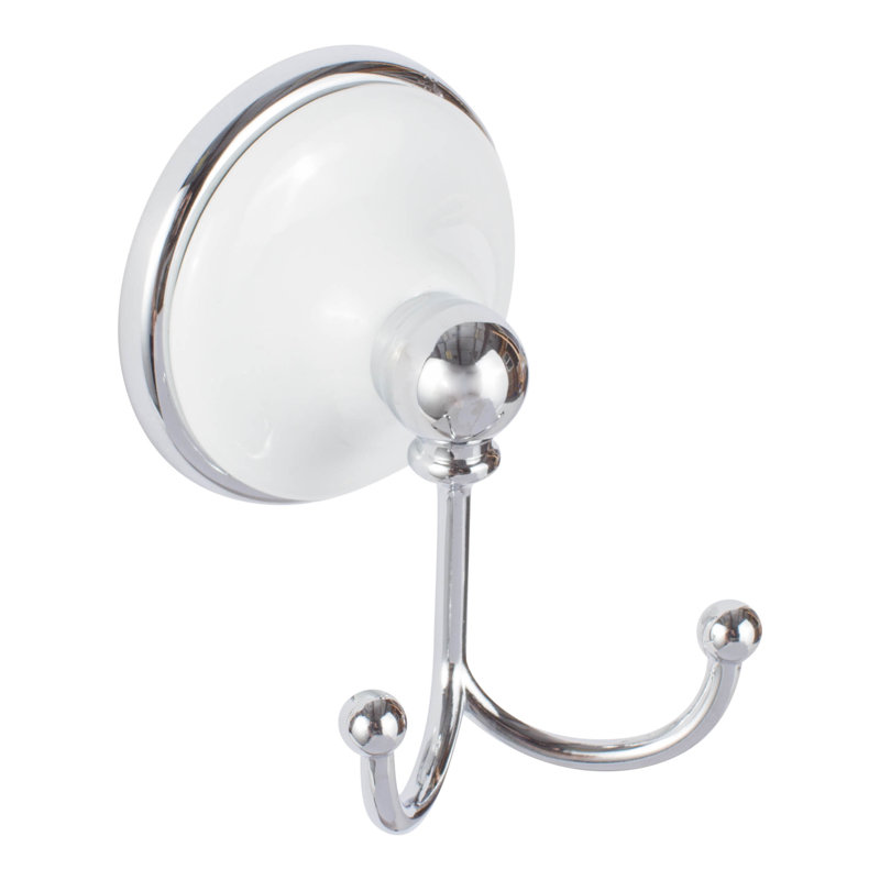 Crochet Brighton, chrome poli, porcelaine blanche