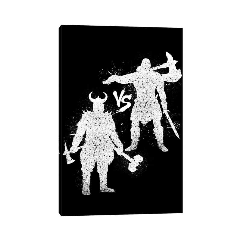 Barbarian Vs Viking by Alberto Perez - Wrapped Canvas Print, 45.72cm H x 30.48cm W x 1.91cm D