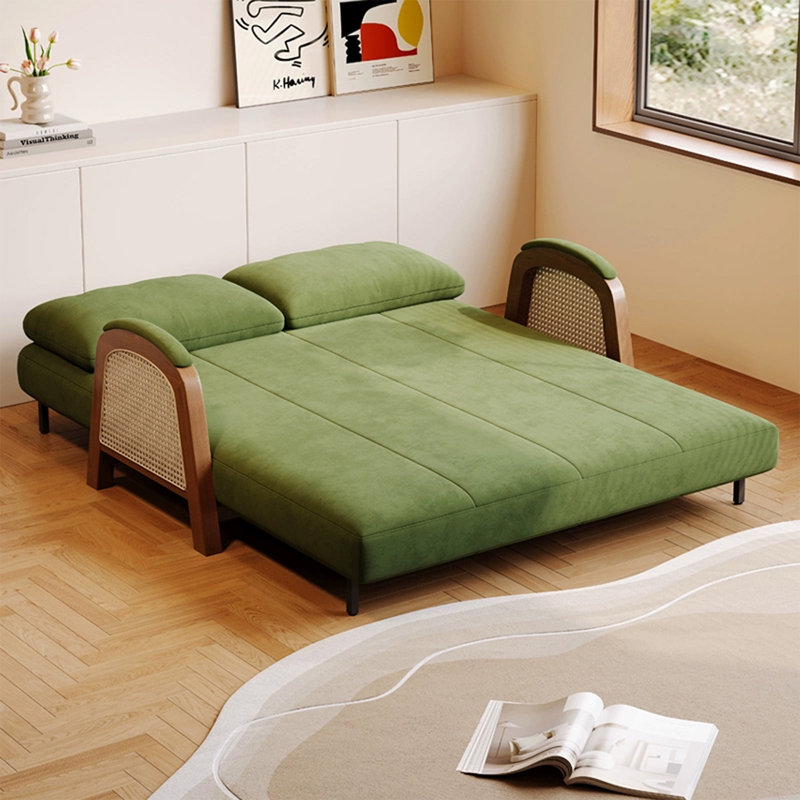 Canapé-lit en flanelle causeuse verte, 51.18"W*31.5"D*32.28"H