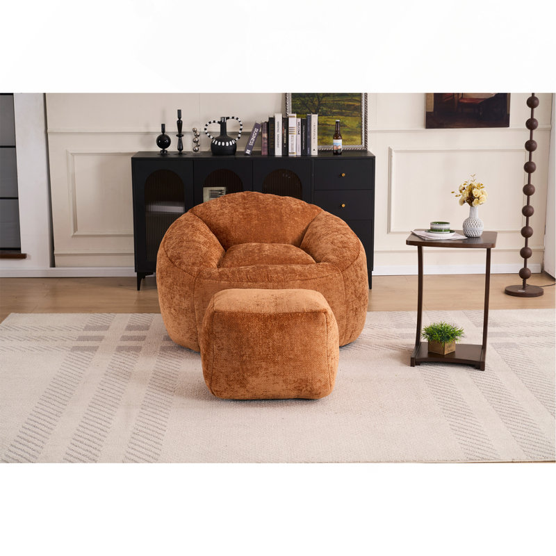Fauteuil à billes en mousse de chenille ultra-doux pour adultes et adolescents, pour l'intérieur et l'extérieur avec rembourrage en mousse à mémoire de forme moelleuse.