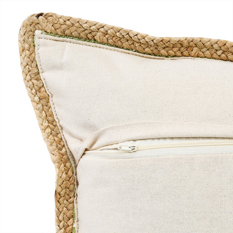 Riley Fringed Throw Pillow Set of 2, Green