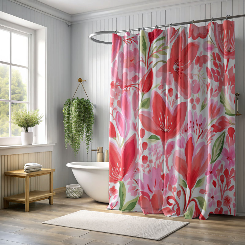 Rideau de douche 1 pièce, H 74 po x l 71 po