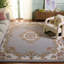 Tapis oriental gris / ivoire / brun en laine / coton touffeté à la main Aubusson 301-108597604