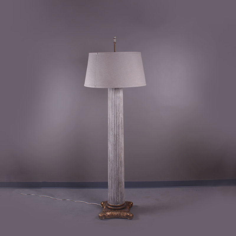 Lampe sur pied 78 po Armor, Or antique patiné