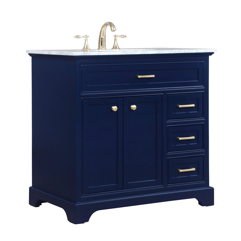Ensemble de meuble-lavabo simple 36 po Hermes, Bleu