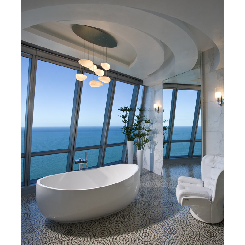 Picasso 66'' L Soaking Bathtub, White, Matte White
