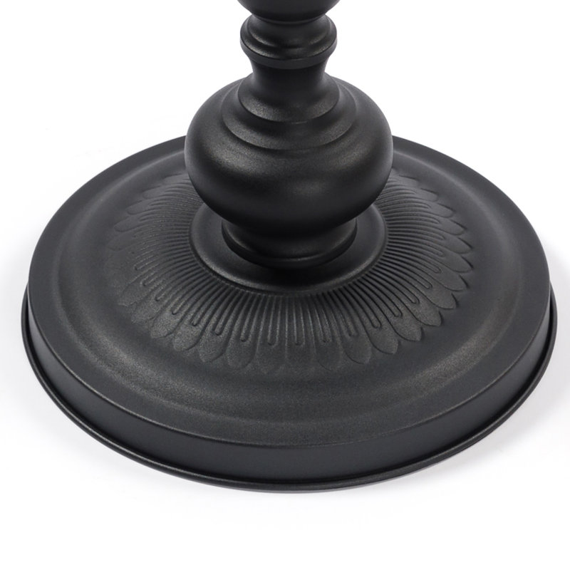 Table de bout vintage en métal, table d'appoint ronde, table de chevet ronde pour canapé, table de chevet décorative, petit salon, chambre à coucher, noir