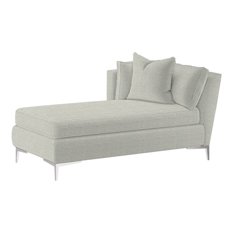 Aiden Chaise Lounge, Polished Stainless, Left Hand Facing, Bond Linen (Performance fabric) 1086-92