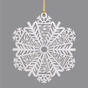 Personalized Name Snowflake Wood Ornament
