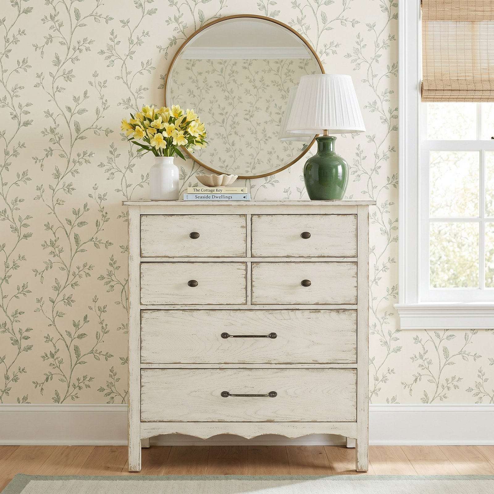 Americana 6 - Drawer 46" H Dresser, Cream/Beige