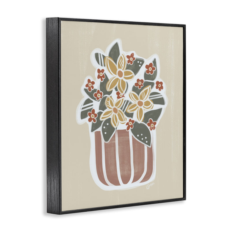 Nick, bouquet de fleurs encadré, estampe numérique, design par Beki Marquardt, H 14 po x l 11 po, Giclée encadrée noir minuit