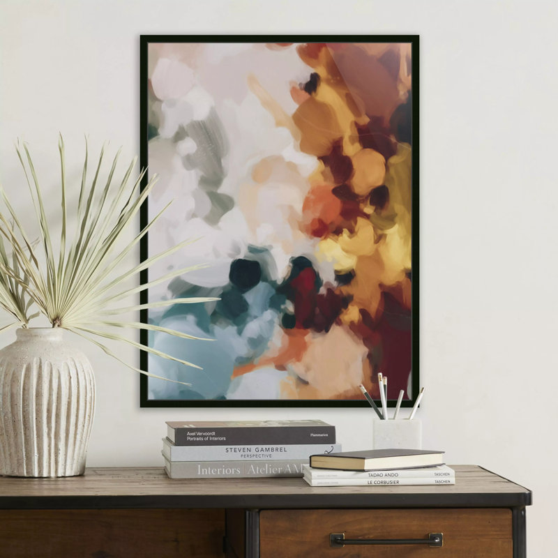 Ember Painting by Patricia Vargas, 40" H x 30" W, Black Maple Framed