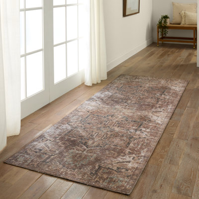 Tapis brun / brun clair lavable à la machine