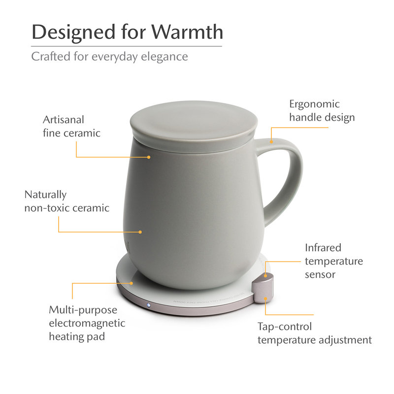 Ui Self-Heating Mug Set - Soft Gray, Gray